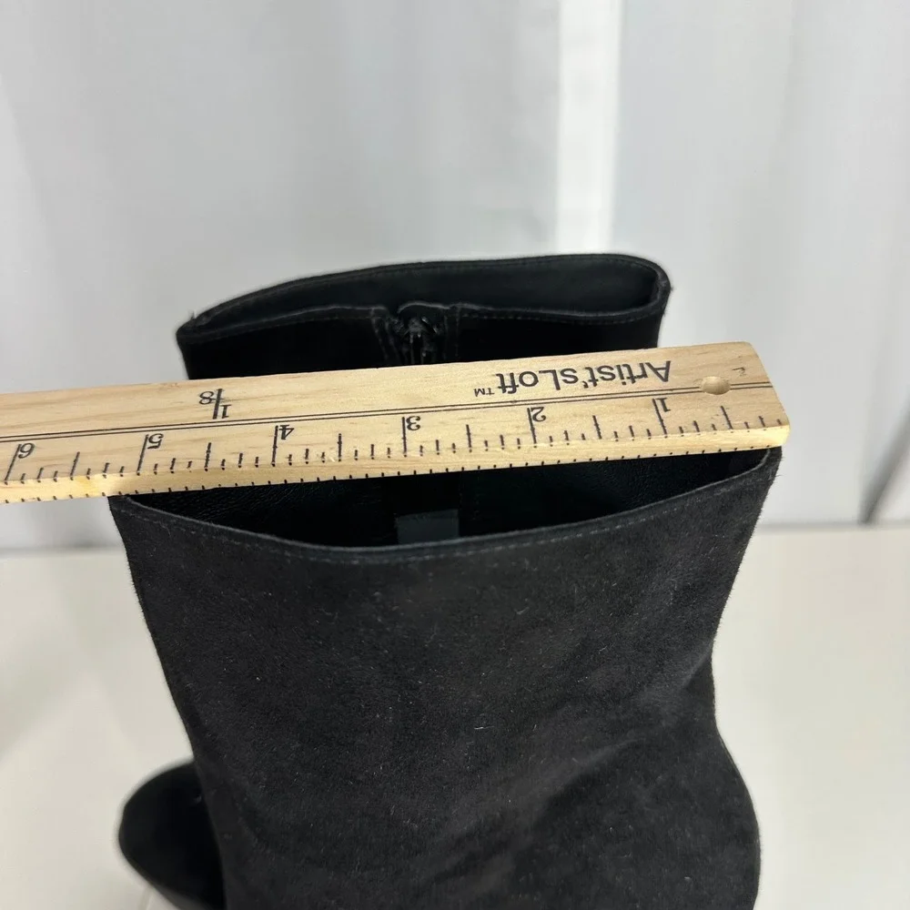 Pour‎ La Victoire Black Suede Platform Ankle Boots Size 10 Made in Brazil